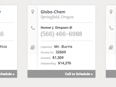 Calling Card dashboard lora open sans texture