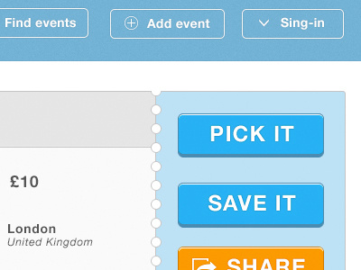 Pick it blue events finder speakers ticket ui