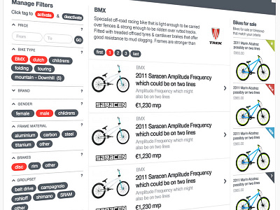 Bikefinder web app app bikes finder results search web