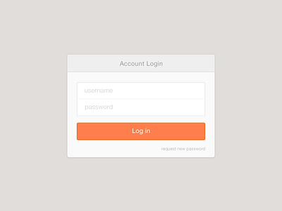 Account Login Form clean flat form interface log in login form minimal sign in ui user interface