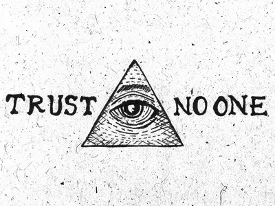 Trust No One hand made illustration lettering new york pen pencil sketch