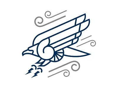 Eagle that did not fly eagle lightening lines vector