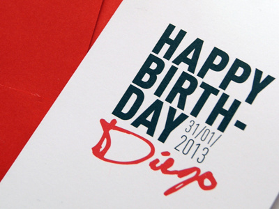 Birthday card n.2 auguri biglietto birthday card compleanno lettering red rosso rouge