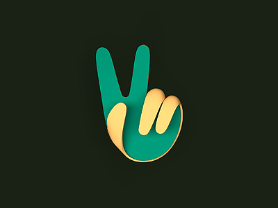 peace hand logo mark piece symbol