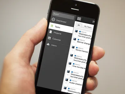 Project App Menu app iphone menu