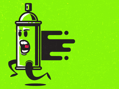 Spray Away can conti graffiti illustrator scream slime green spray vin