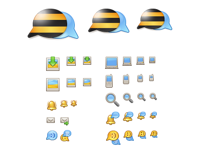 Icons for BeelineChat beeline bell bubble call chat icons mail phone picture search smile upload