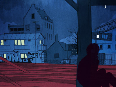 train tracks amsterdam illustration poverty sketchbook