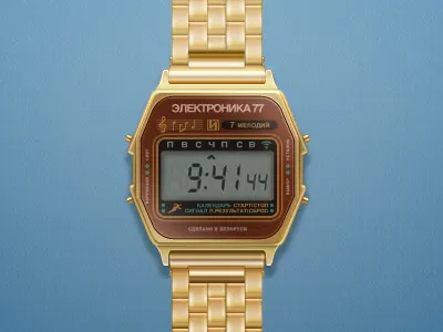 Electronika Watch clock electro fun icon illustration ussr watch