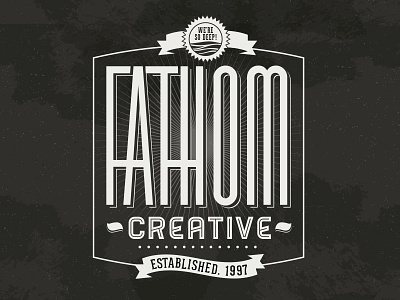 Fathom Logo Exercise - 1940s 1940s gray lost type old time typography