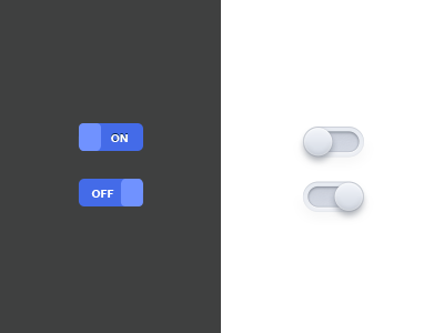 Flat Or Not blue flat or not flat or not skeuomorphic photoshop skeuomorphic slider switch toggles white