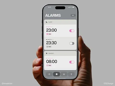 Alarm - Mobile App Concept alarm app clock dashboard interface ios meditation mobile app schedule sleep sounds tracking ui ux wake up