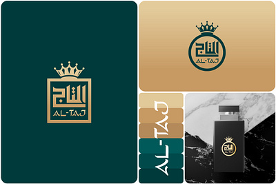 Al Taj Arabic Logo Design al taj logo arabic calligraphy arabic calligraphy logo arabic logo arabic typo attar logo branding calligraphy design dubai islamic logo kufiart logo luxury logo oud logo perfume logo scent logo typedesigner typography