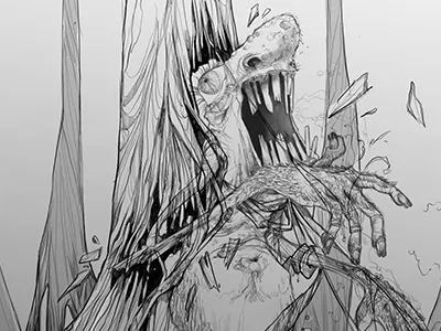 Monster Emerge Dribb character design creepy monster