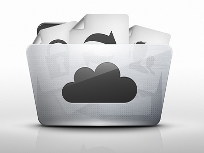 Folder icon cloud file filetype folder glass glossy group icon locker pattern reflection refresh shadow storage user