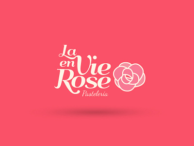 La Vie en Rose coral design logo pasteleria