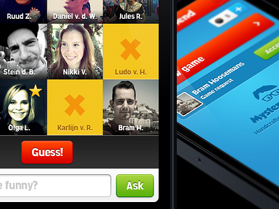 Mystery Friend UI app color game interface ios iphone preview ui