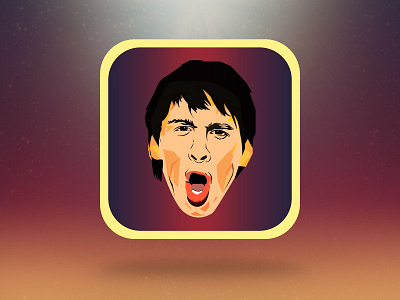 Messi iPhone icon adobe app apple barca barcelona design drawing fcb football icon illustration illustrator ios ipad iphone lionel messi orange psd sketch soccer sport