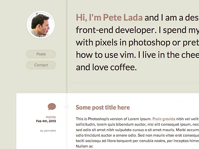 Personal Site Peek blog personal post