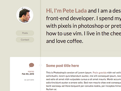 Personal Site Peek blog personal post