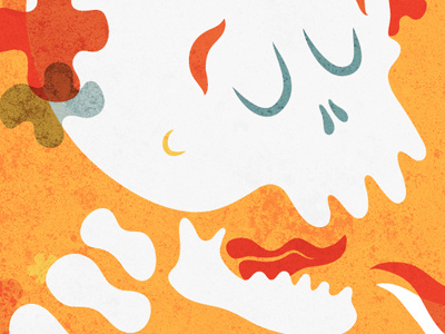 Más Colores... flyer music orange red skull sugar skull tongue vector yellow