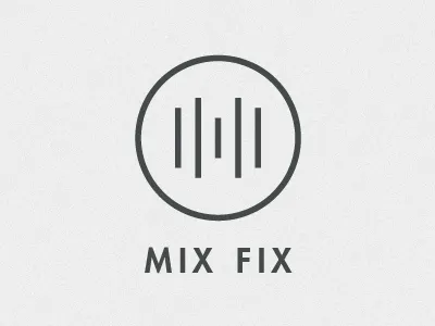 Mix Fix audio caps circle futura identity lines logo mastering mix fix mixing simple thin