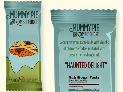 MUMMY PIE AND ZOMBIE FUDGE art direction chocolate creepy devil evil food ghost halloween illustration merchandise package design satan scary spooky zombie