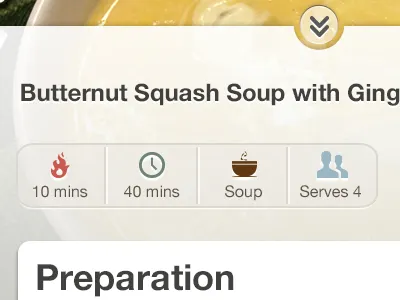 Recipe Meta data borders buttons food gradients icons lists menu recipe texture ui