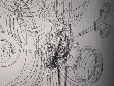 : Robot head details - speaker ear... Do you know the character? blueprints head isometric robot speaker technical drawing