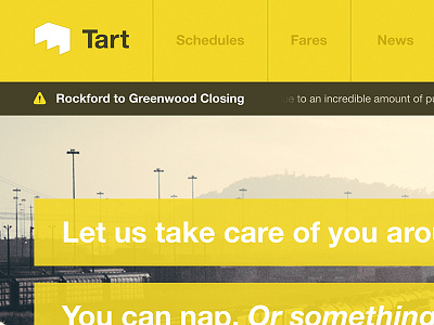 Tart clean design flat simple subway tart train transportation web web design website yellow