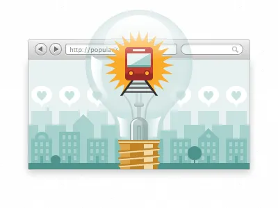 Popularise Homepage Graphic city crowdsourcing metro red subway teal train transit turquoise urban yellow