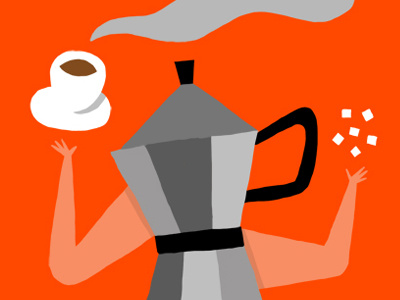 Cafetera coffee illustration moka pot