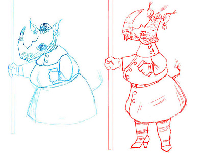 Rino Ladies tim paul timpaulillustrations.com