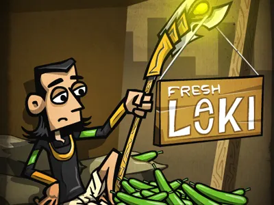Where is Loki these days? avengers cartoon character flash fun illustration loki vector