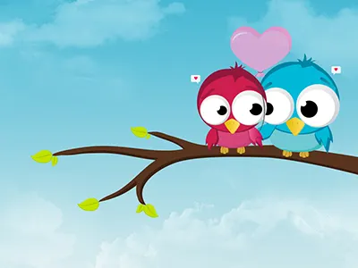 Every day should be Valentine's Day birds freebie illustration valentine vector wallpaper