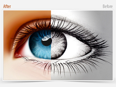 A serene blue eye (Before And After) an eye digital art illustration wacom tablet