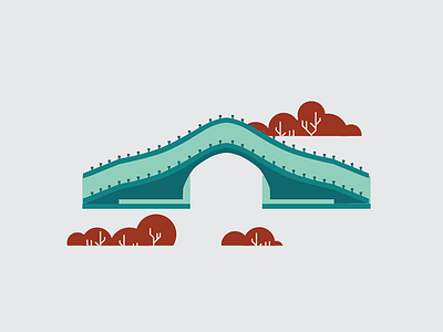 Chinese bridge bridge chinese icon illustration