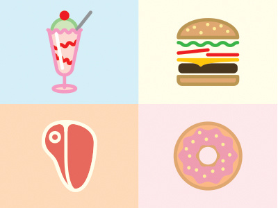 Food Icons burger donut icons steak sundae