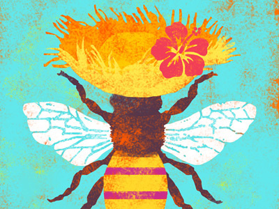 Honua Honey bee blossom hawaii honey island label macadamia products