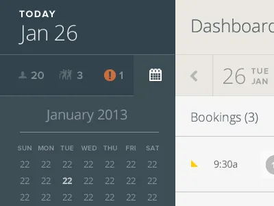 #1 app button calendar dashboard flat notification people ui ux web