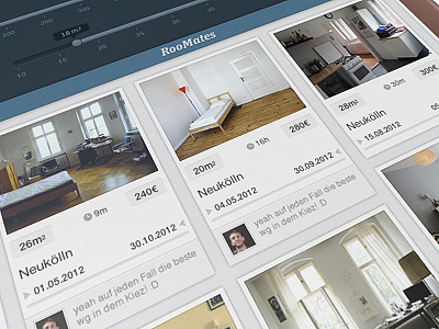 RooMates tiles ui ux website