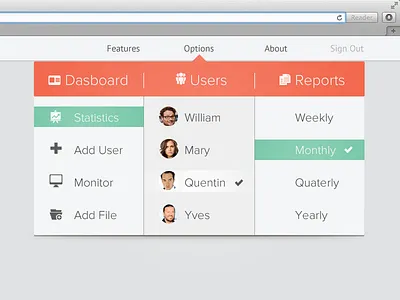 Users dashboard design interaction interface reports ui users web