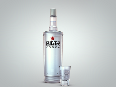 Vodka 3d beverage bottle c4d cap cinema cubes drink edition glass ice limited liquor pjotr russian spirit star vodka водка