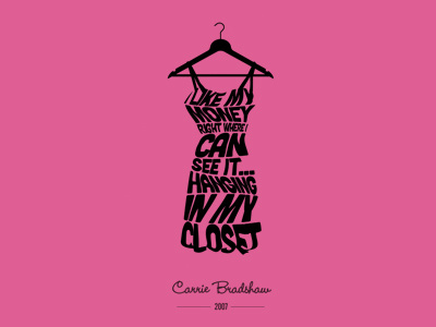 Hanging In My Closet pink typography