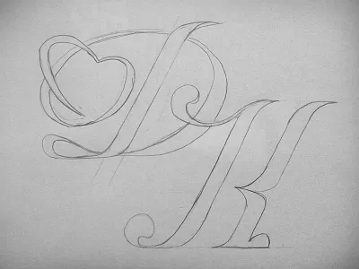 Monogram draft draft letter lettering monogram sketch wedding