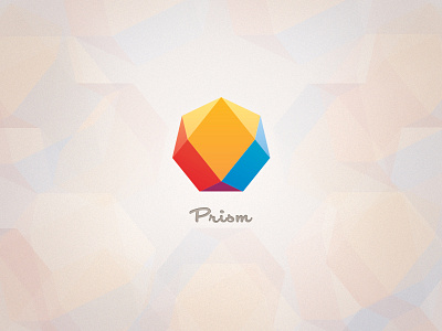 Prism Logo blue branding colorful contemporary geometric heptagon icon jewel light logo minimalist modern polygon primary prism red script simple symmetric yellow