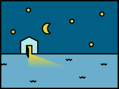 Night house house illustration moon stars