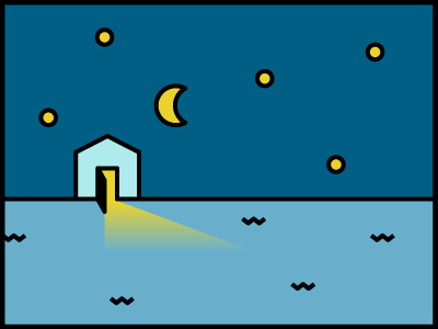 Night house house illustration moon stars