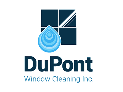 Dupont Window Cleaning Logo blue design logo typography