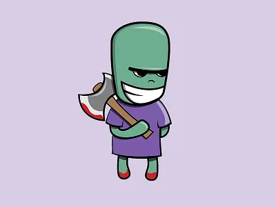 Axe Guy axe character evil funny guy illustration killer mad madness simple smiling